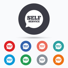 Self service sign icon. Maintenance symbol.