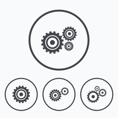 Cogwheel gear icons. Mechanism symbol.