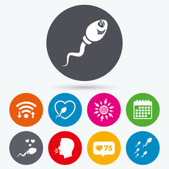 Sperm icons. Fertilization or insemination signs