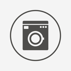 Washing machine icon. Home appliances symbol.