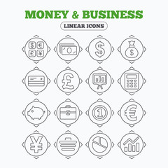 Fototapeta premium Money and business icon. Cash and cashless money