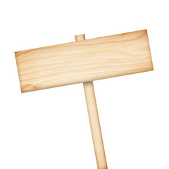 Wooden sign isolated on white background