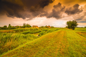 eighteenth-century church in bucolic landscape