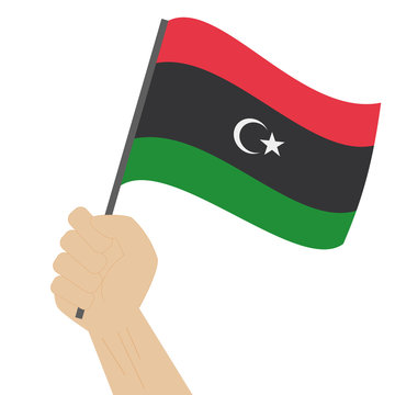 hand holding libyan flag waving clip art preview