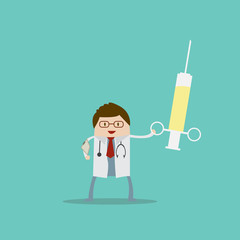Doctor holding a syring in his one hand