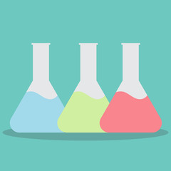 3 Test flask - chemical laboratory test icon