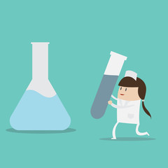 Test tube and flask , Nurse  - chemical laboratory test icon