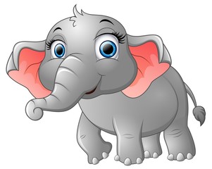 Fototapeta na wymiar Cute happy elephant cartoon