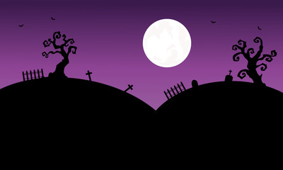 Silhouettte of tomb Halloween
