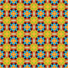graphic ornament made geometric shapes, different colouring,shapes and sizes
