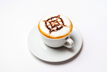 cappuccino on the white