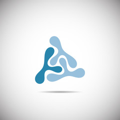 Blue logo on white background with shadow