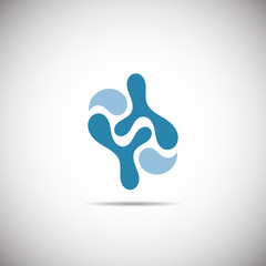 Fototapeta premium Blue logo on white background with shadow