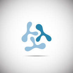 Blue logo on white background with shadow