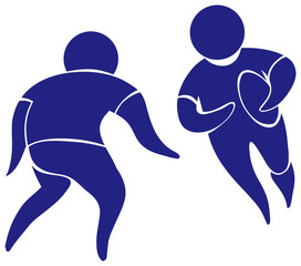 Sport icon for rugby in blue