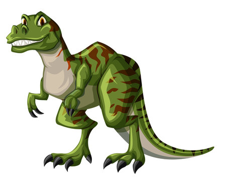 Green tyrannosaurus rex on white background