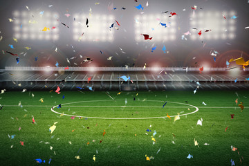 Fototapeta na wymiar celebration soccer field background