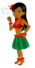 Angry Female Hula dancer - Full Length