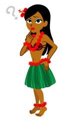 Doubting Female Hula dancer - Full Length