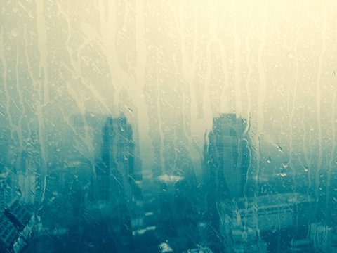 raining in big city