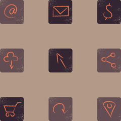 Brown and orange flat icons