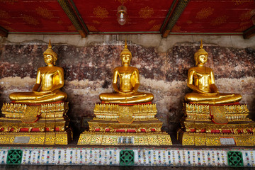 Giant Buddha statues from a temple in Bangkok