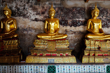 Giant Buddha statues from a temple in Bangkok