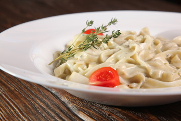 pasta with creamy cheese sauce