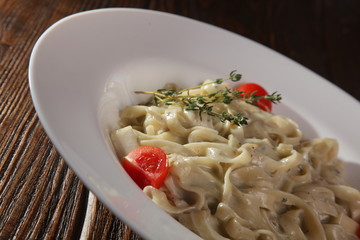 pasta with creamy cheese sauce