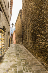 Obraz premium San Marino, Italy April 30 2014 The streets of San Marino lead to the castle of Rocca della Guaita