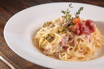 Spaghetti Carbonara with bacon
