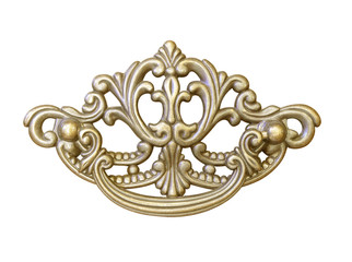antique drawer handle isolated on white background