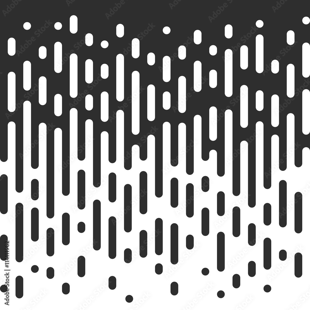 Poster vector seamless black and white irregular rounded lines.