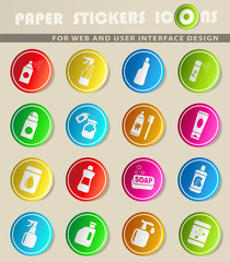 household chemicals icon set