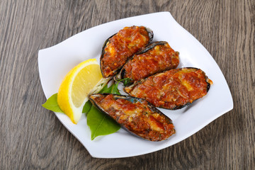 Baked mussels