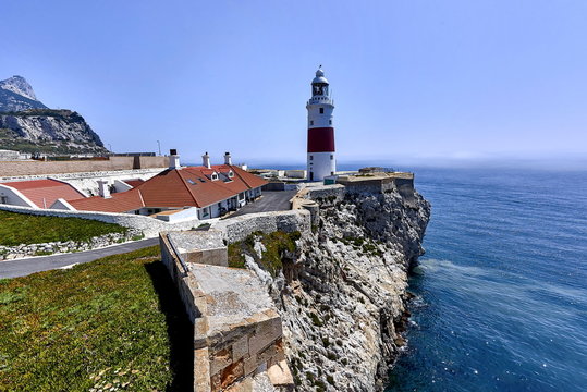 Gibraltar Rock as Seen from Europa Point, in the depth, the left is a mosque