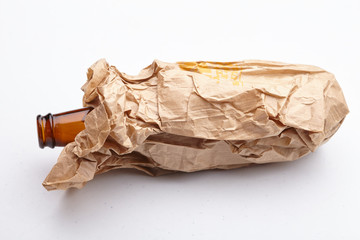 beer bottle in the paper bag