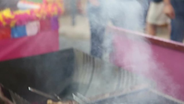Grilled fish street food in Portugal