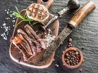 Well-done steak Ribeye.