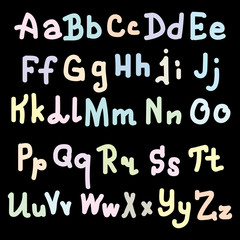 colorfull alphabet design on black Background. Vector illustration, eps 10