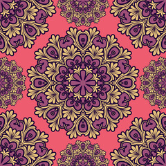 Seamless pattern. Vintage decorative elements.Islam, Arabic, Indian, motifs. Perfect for printing on fabric or paper.