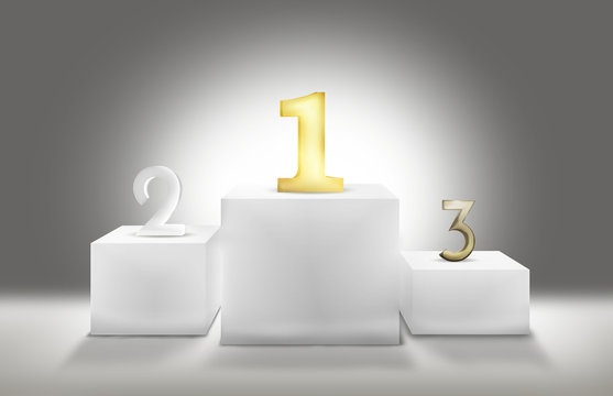 Winner Podium 1st 2nd 3rd 3D Render