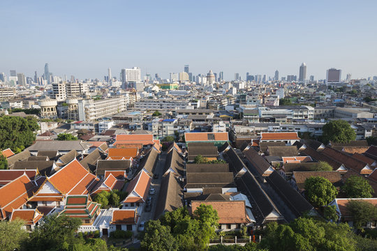 Top view of old town in Bangkok,Thailand