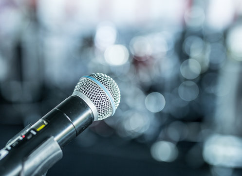 Closeup shot of microphone.