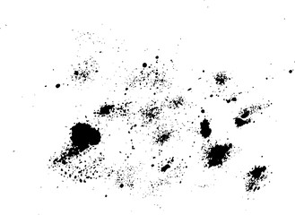 Abstract ink drops background. Black and white vector grunge texture.