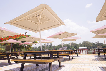 umbrella and table
