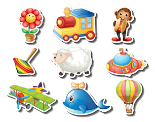 Different kind of toys sticker