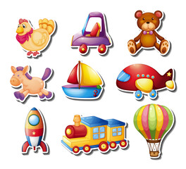 Stickers set with toys