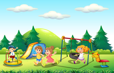 Obraz na płótnie Canvas Children playing in the playground
