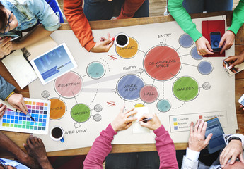 Office Floor Plan Sketch Drawing Concept